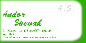 andor spevak business card